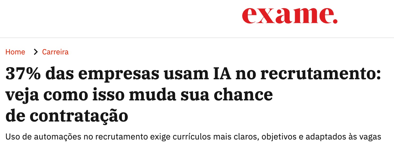 Manchete sobre empresas usando IA no recrutamento