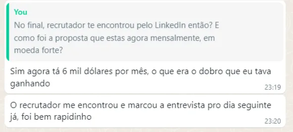 Depoimento de aluna 1