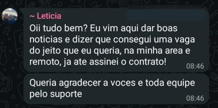 Depoimento de aluna 5