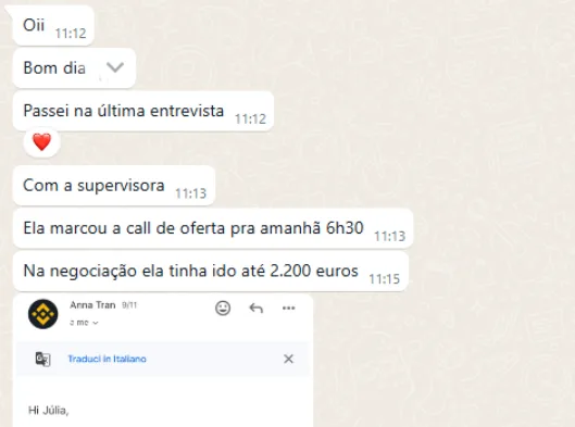 Depoimento de aluna 6